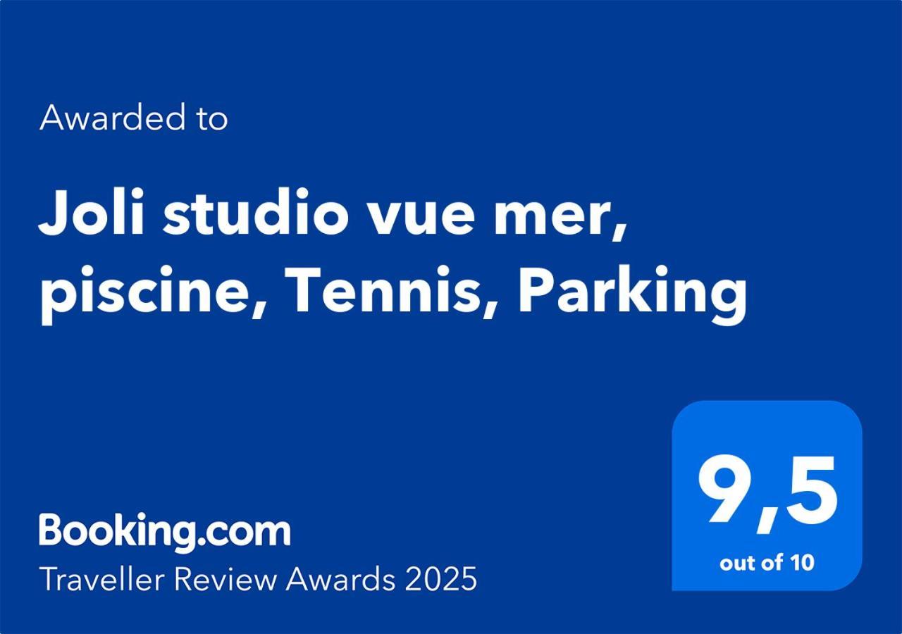Joli Studio Vue Mer, Piscine, Tennis, Parking Antibes Exterior photo
